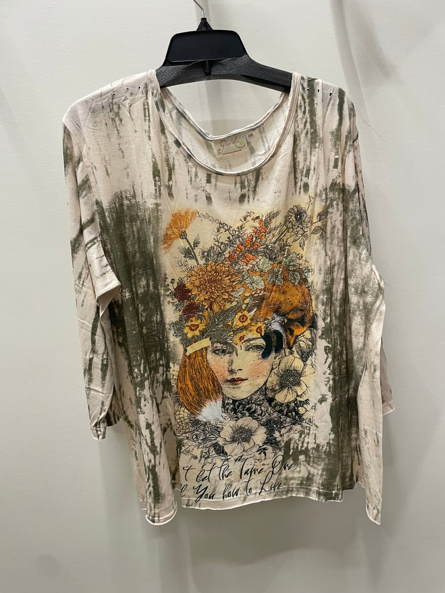 Driftwood Day Tee in Flower Lady Print by Paper Lace