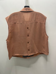 Reworked Sleeveless Flowy Crop Button Down #05