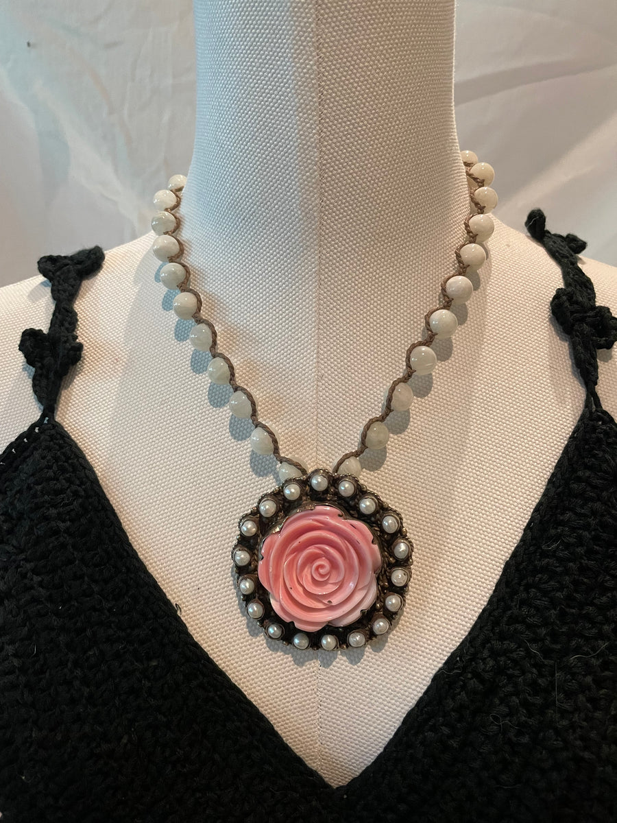Carved Rose Necklace by Tara Gasparian
