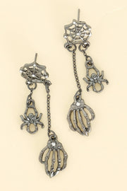 Halloween Spider Theme 3D Crystal Charm Earrings Robin Boutique