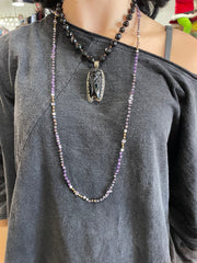 Natural Stone and Crystal Bead Necklace