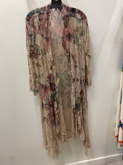 All Lace Long Cardigan in Big Rose by Origami