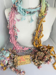 Boho Mixed Tassel Handmade Scarf Necklace