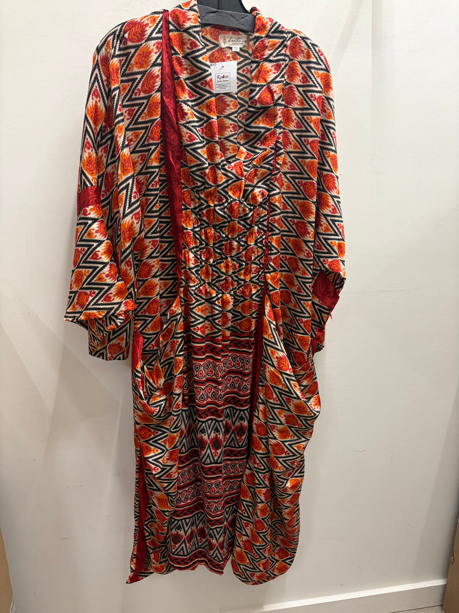 Rasgulla Sari Ruched Dress #043 by Kantha Bae