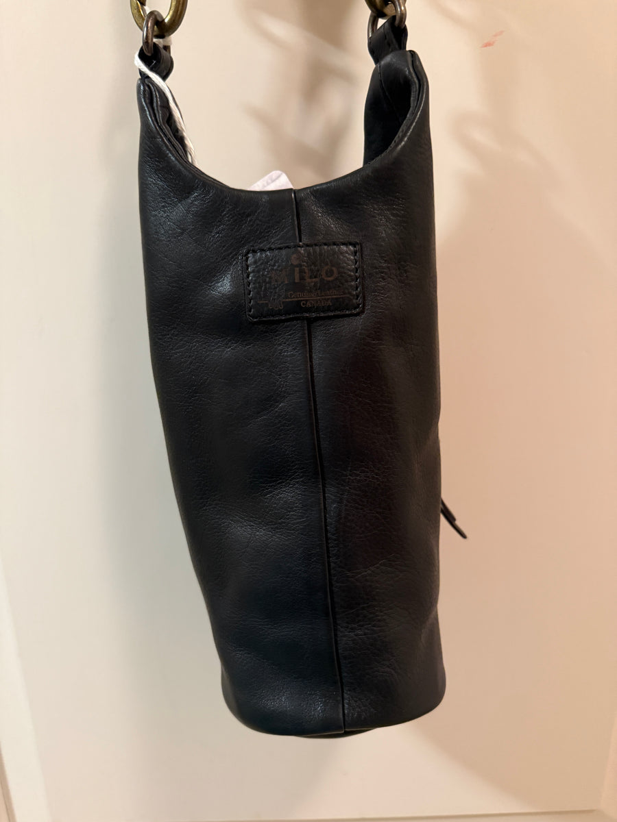 Leather Water Bottle Carrier Handbag back by Milo - Robin Boutique