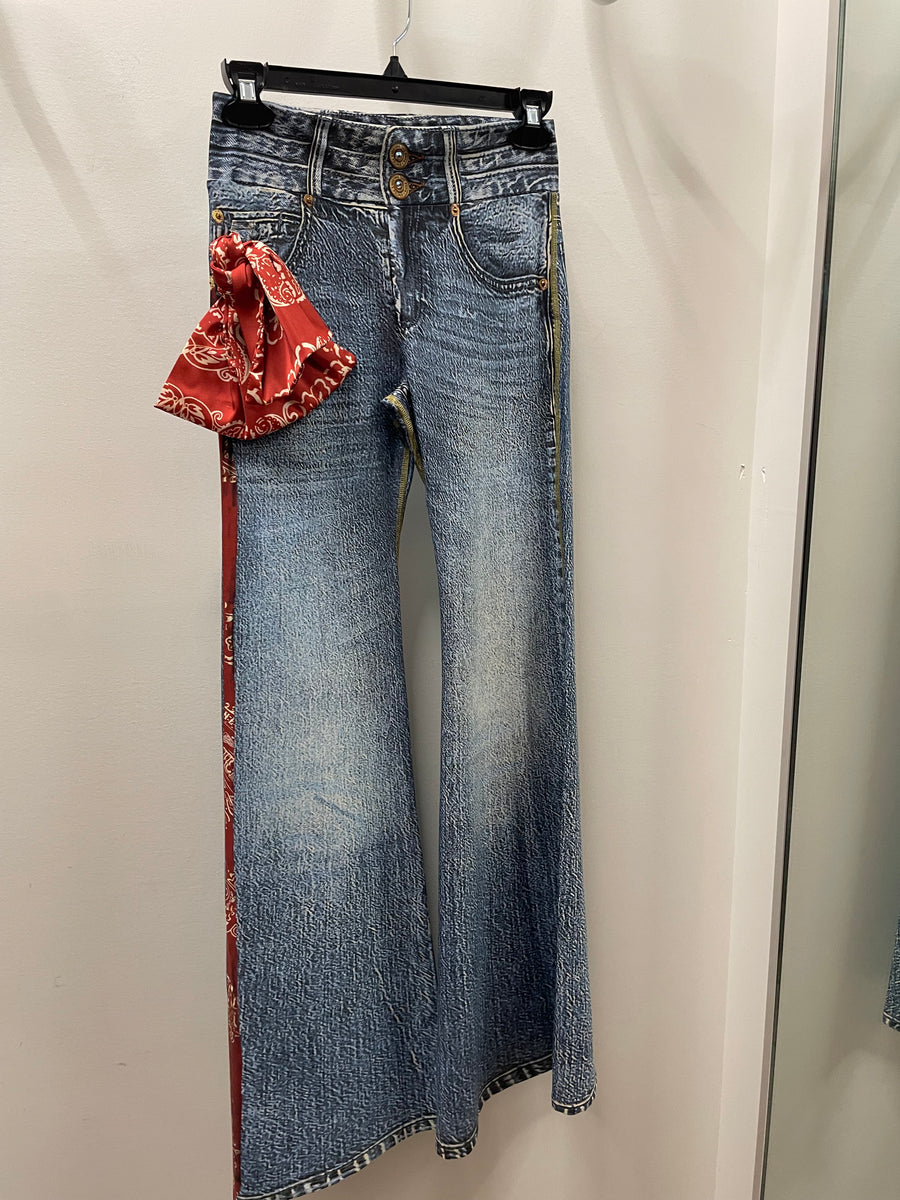 IPNG Design Hanky Pants in Illusion Printed Look-Denim Robin Boutique