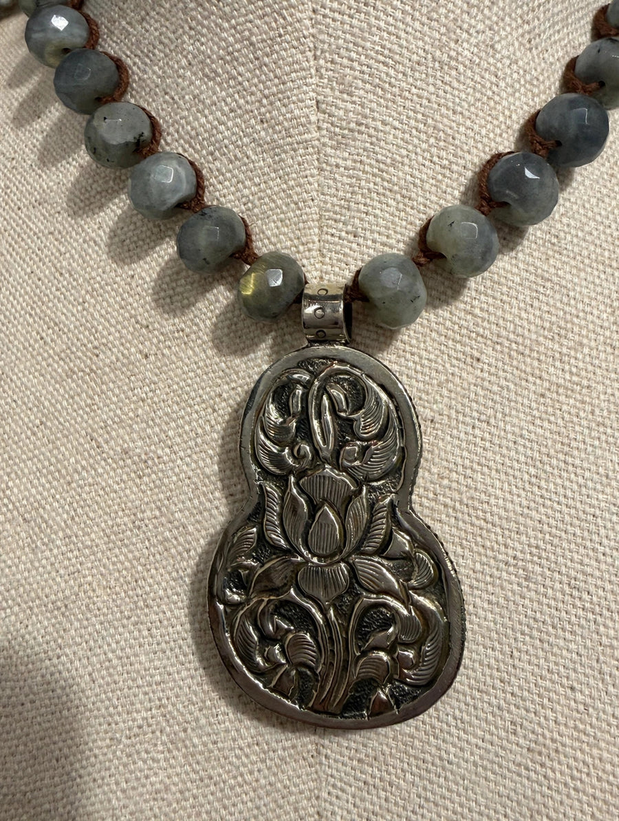 Sacred Light Labradorite Madonna Necklace by Tara Gasparian