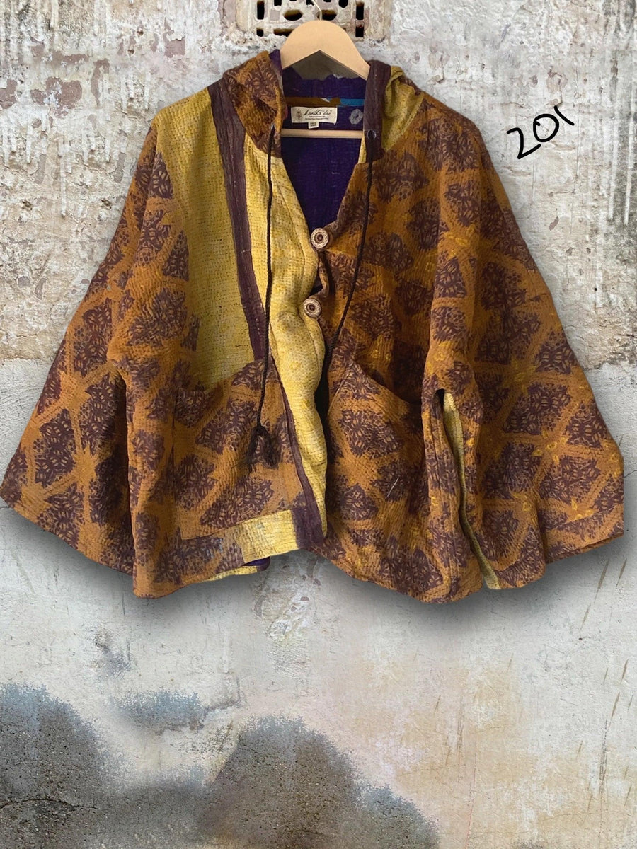 Half Moon Cropped Hooded Jacket by Kantha Bae - Robin Boutique-Boutique 