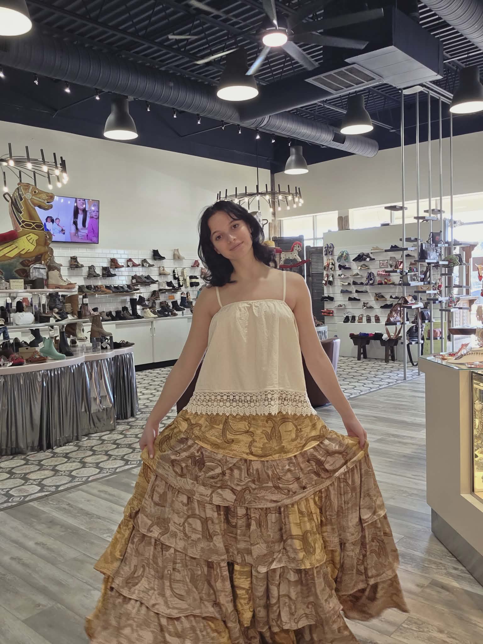 Rasgulla Sari Venus Ruffle Maxi by Kantha Bae Robin Boutique Wc Tank by Jaded Gypsy