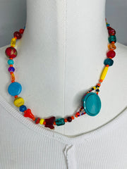 Blue Glass Necklace by The Vintage Jewel