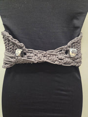 Handmade Robin Obi Pocket belt in Grey and Denim Robin Boutique