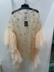 Gold Glitter Mesh Tunic Dress BC3245