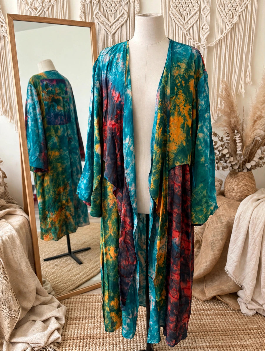 Crepe Sari Spellbound Kimono #207 by Kantha Bae
