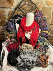 Boho Mixed Tassel Handmade Scarf Necklace