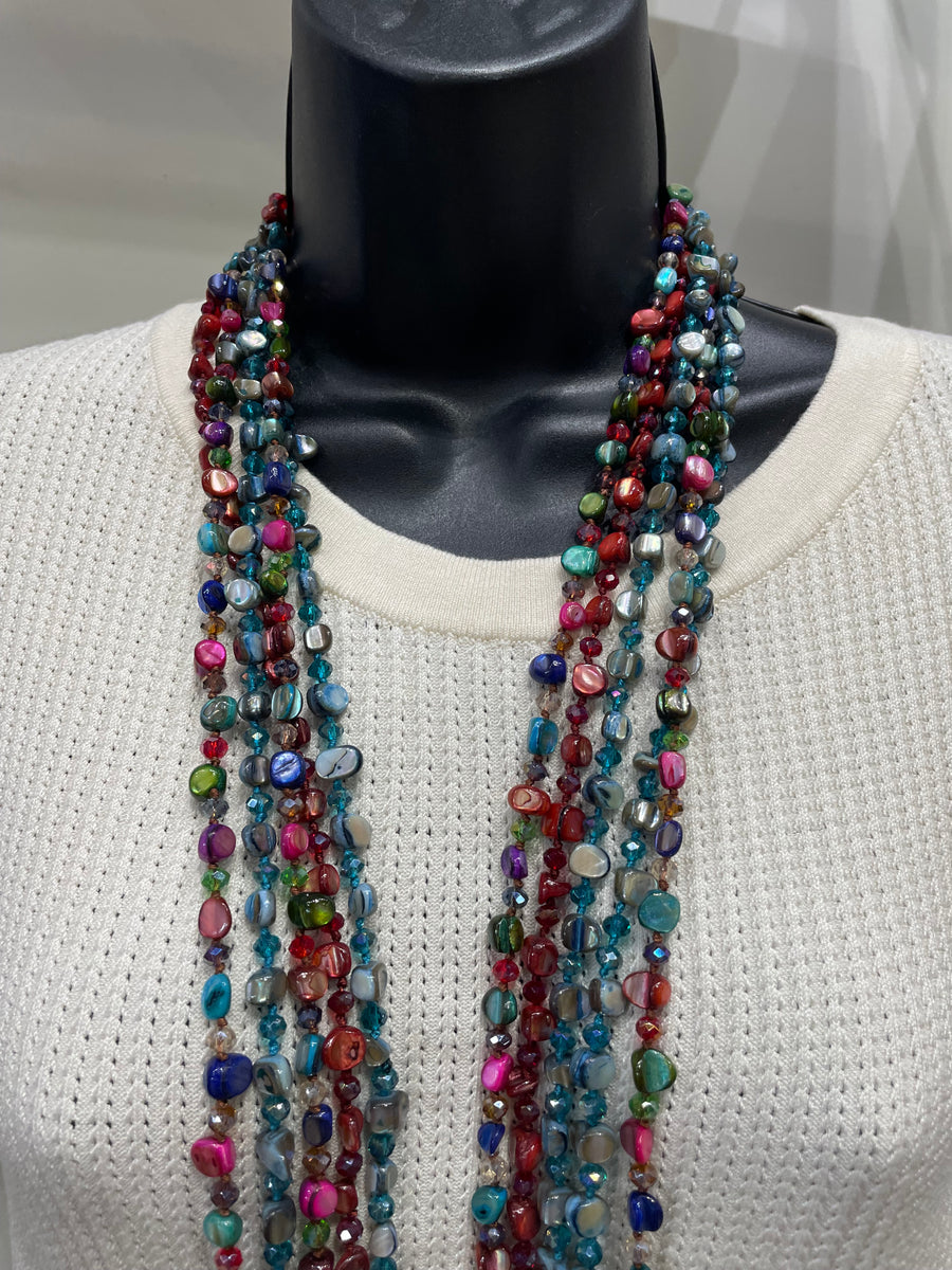 Tidal Glow Shell & Glass Necklace
