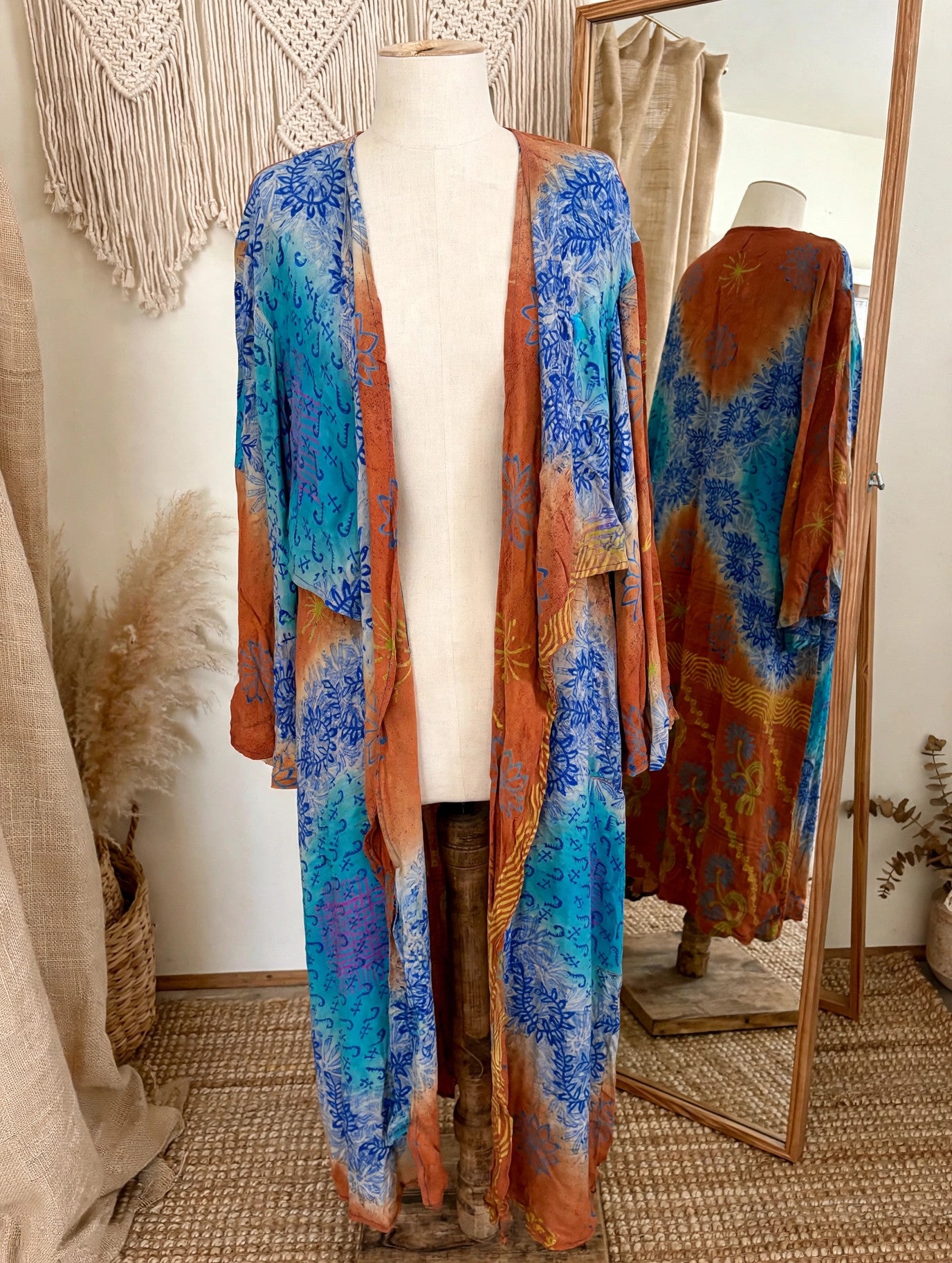 Crepe Sari Spellbound Kimono #205 by Kantha Bae