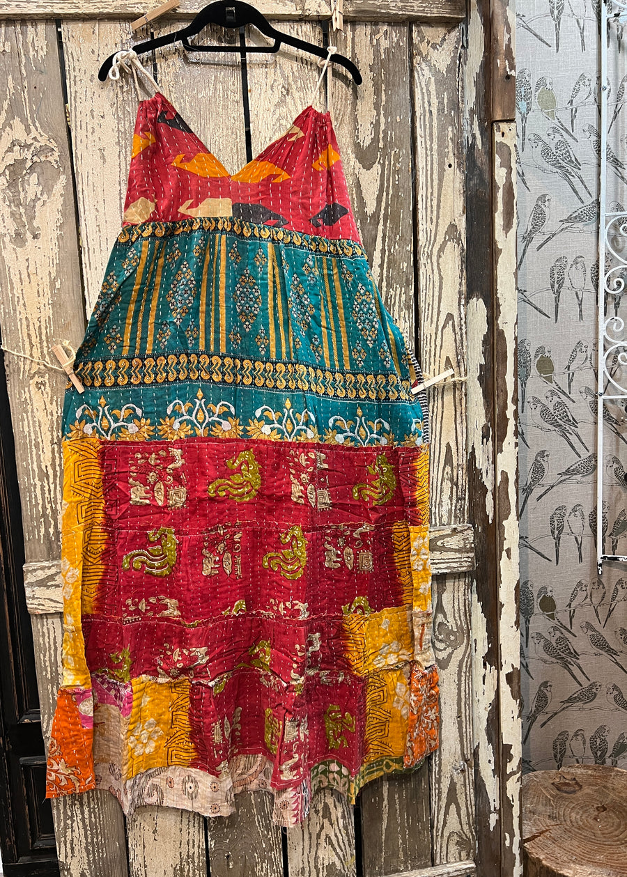 Kantha Sunrise Halter Dress "Gertie" by Jaded Gypsy