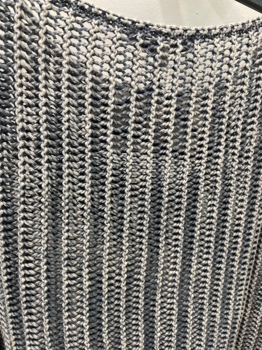 Oversized Crochet Pocket Top