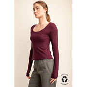 RECYCLED BUTTER ROUND NECK TOP T9967 Robin Boutique