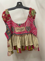Kantha Sunrise "Dove" Sleeveless Ruffle Tank by Jaded Gypsy