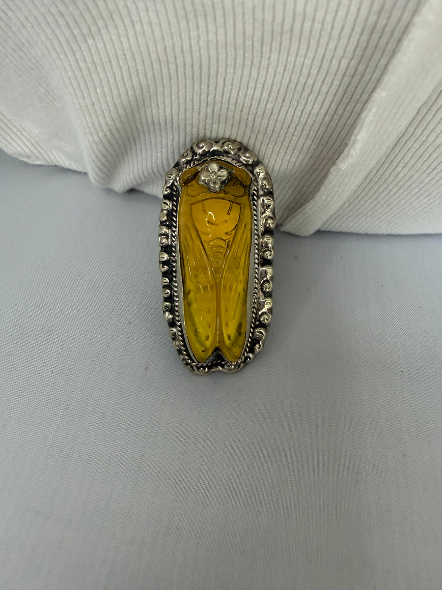Golden Cicada Statement Adjustable Ring