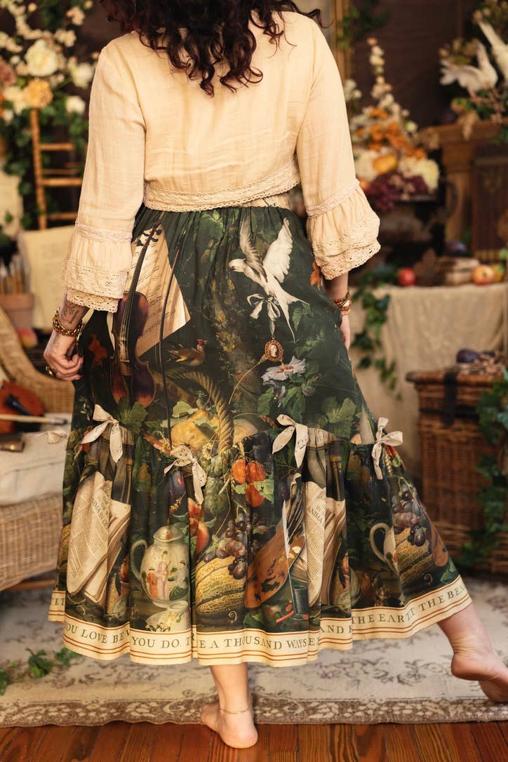 Additional view of Labour of Love Maxi Length Atelier Skirt with florals & violin from Robin Boutique.