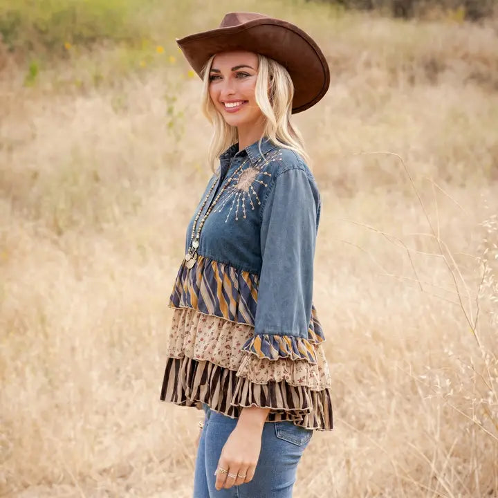 Vintage Boho Patchwork Tunic by Young Threads