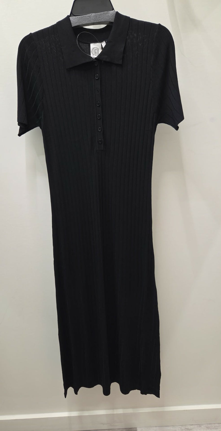 Short Sleeve Collared Knitted Stretch Dress