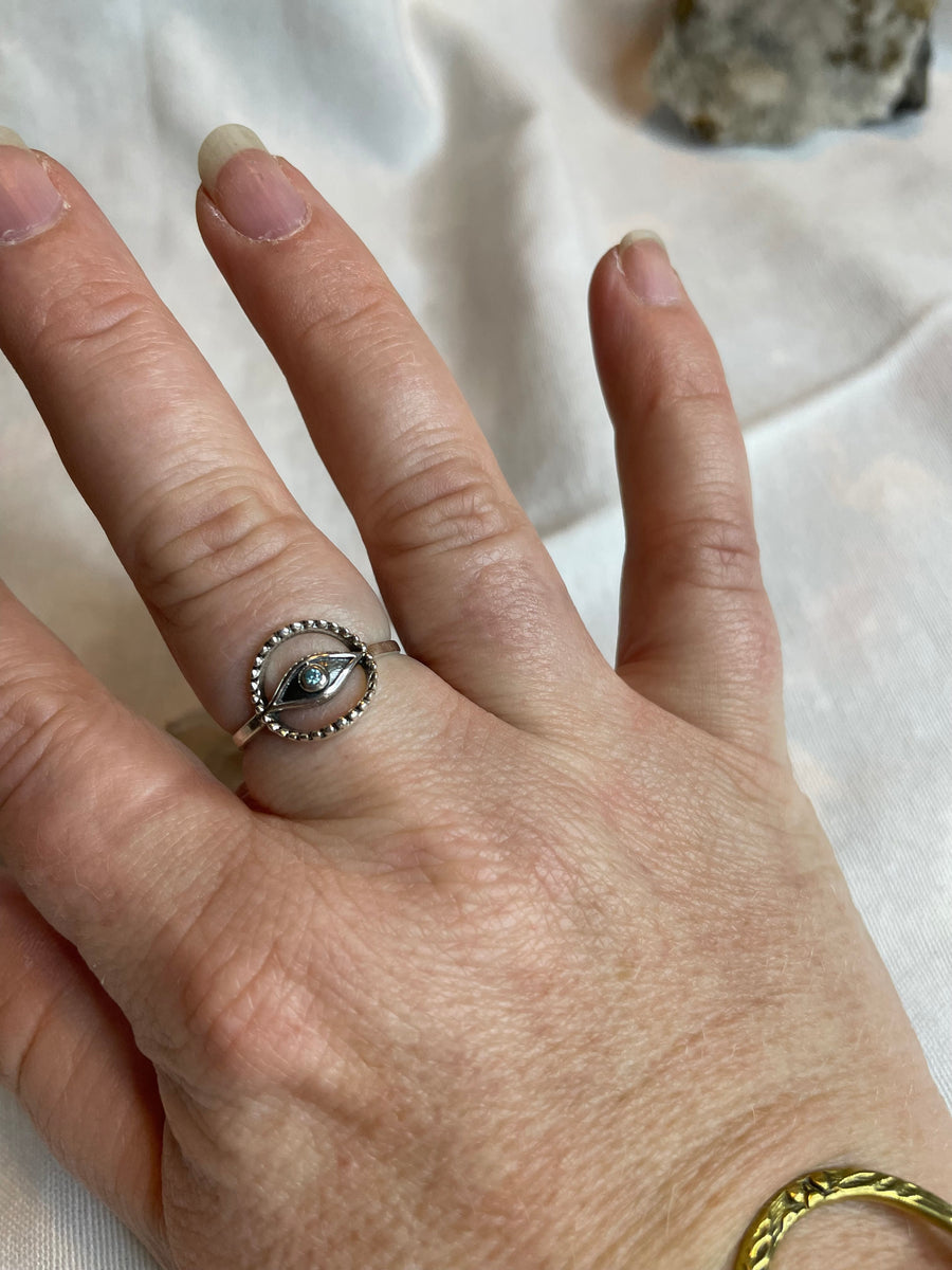 Evil Eye Topaz Stacking Ring