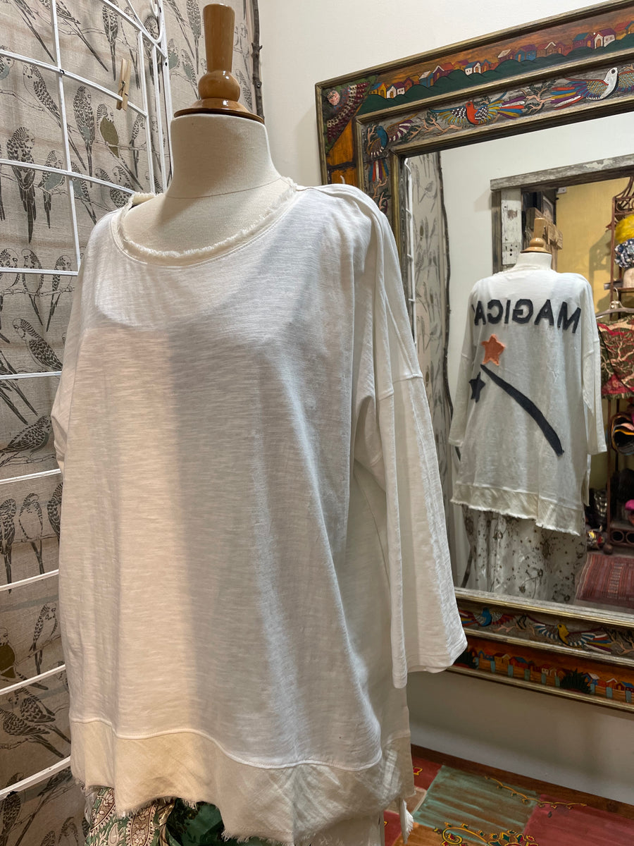 Distressed "Magical" Tunic Tee by The Paper Lace