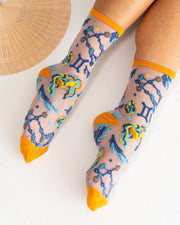 Gemini Zodiac Shimmer Sheer Crew Sock