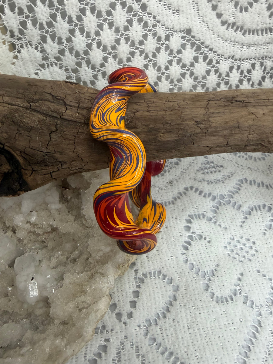 Painted Shellac Ruffle Bracelet