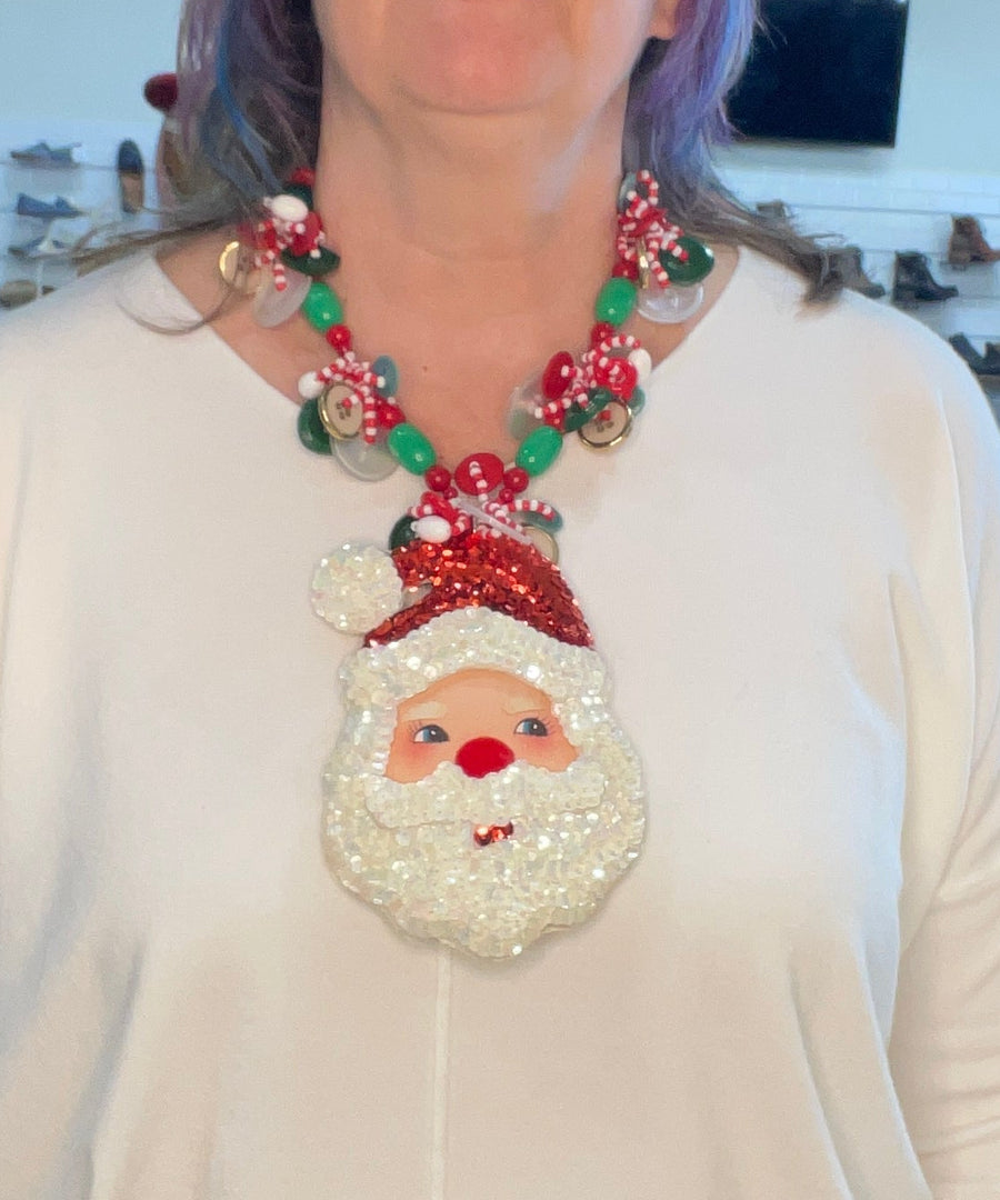 Sequin Santa Necklace by Lori Robin Boutique