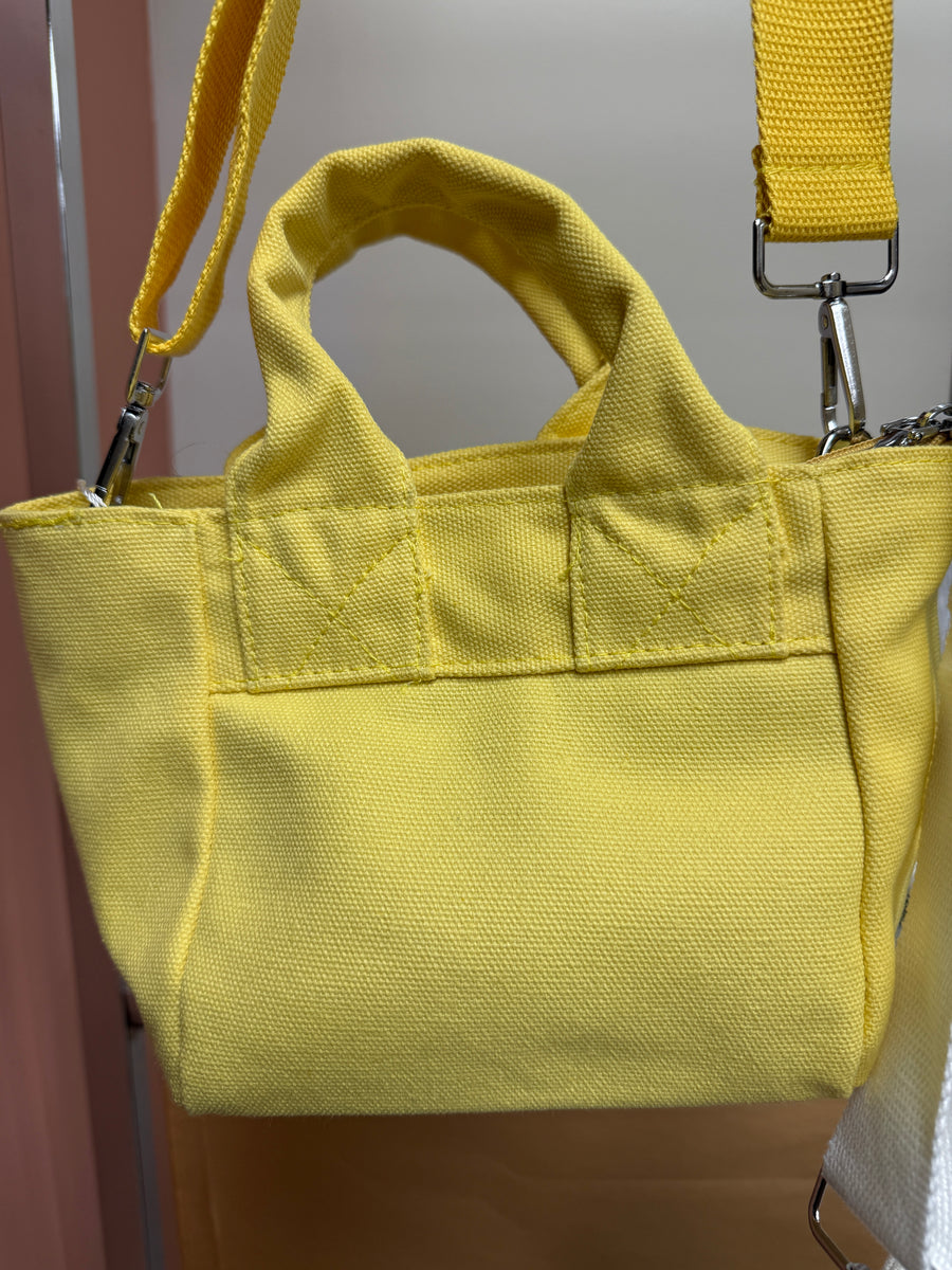 Small Canvas Tote Handbag with Detachable Shoulder Strap