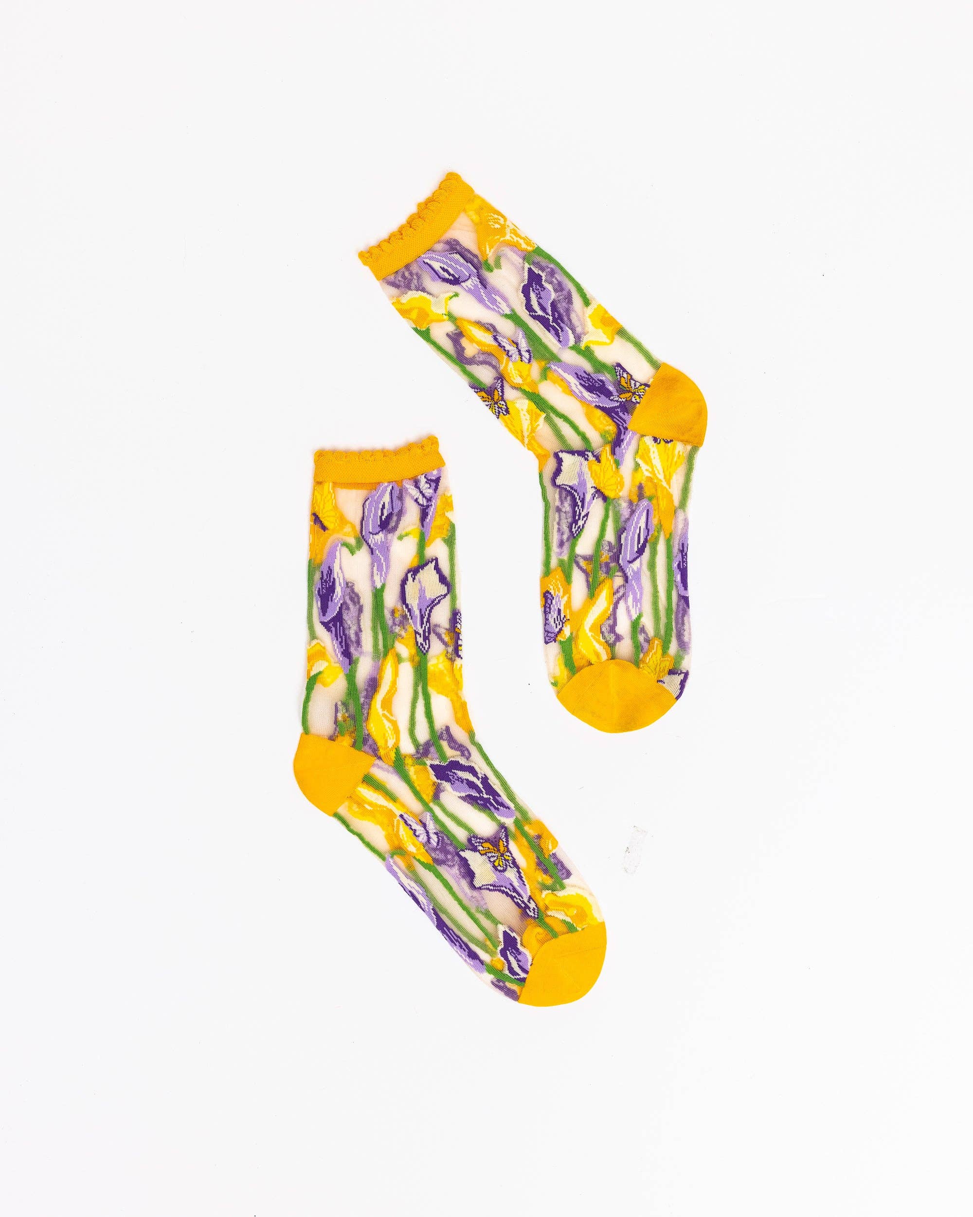 Calla Lily Ruffle Sheer Crew Socks Robin Boutique