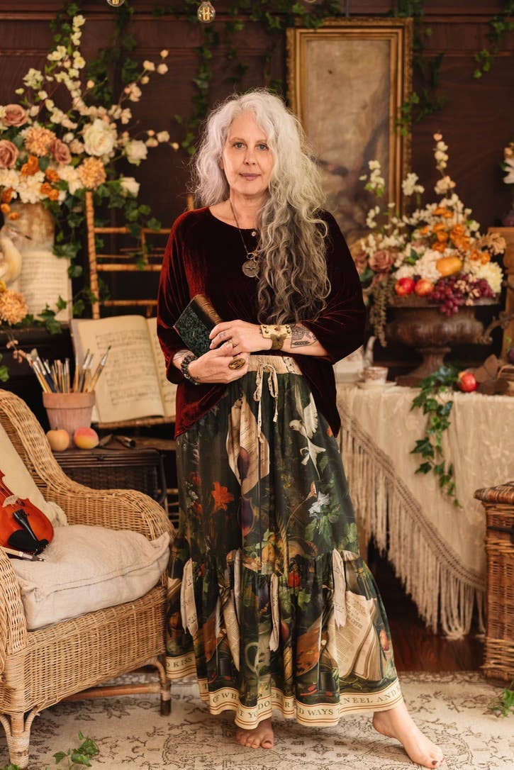 Additional view of Labour of Love Maxi Length Atelier Skirt with florals & violin from Robin Boutique.