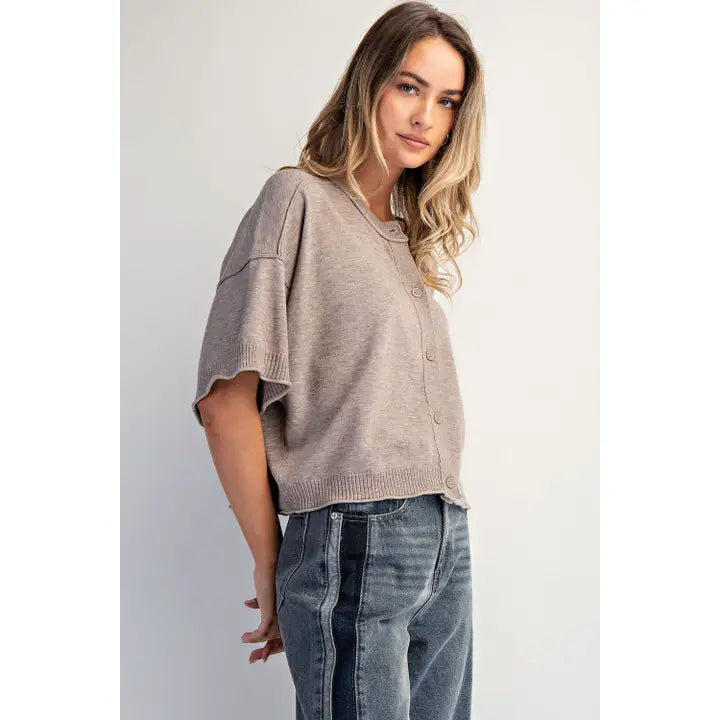 Crew Neck Cashmere Cardigan by Cotierra