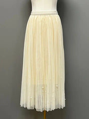 Fairy Pleated Mesh Skirt with Pearls by EllyNDale Robin Boutique
