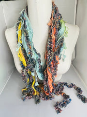 Boho Mixed Tassel Handmade Scarf Necklace