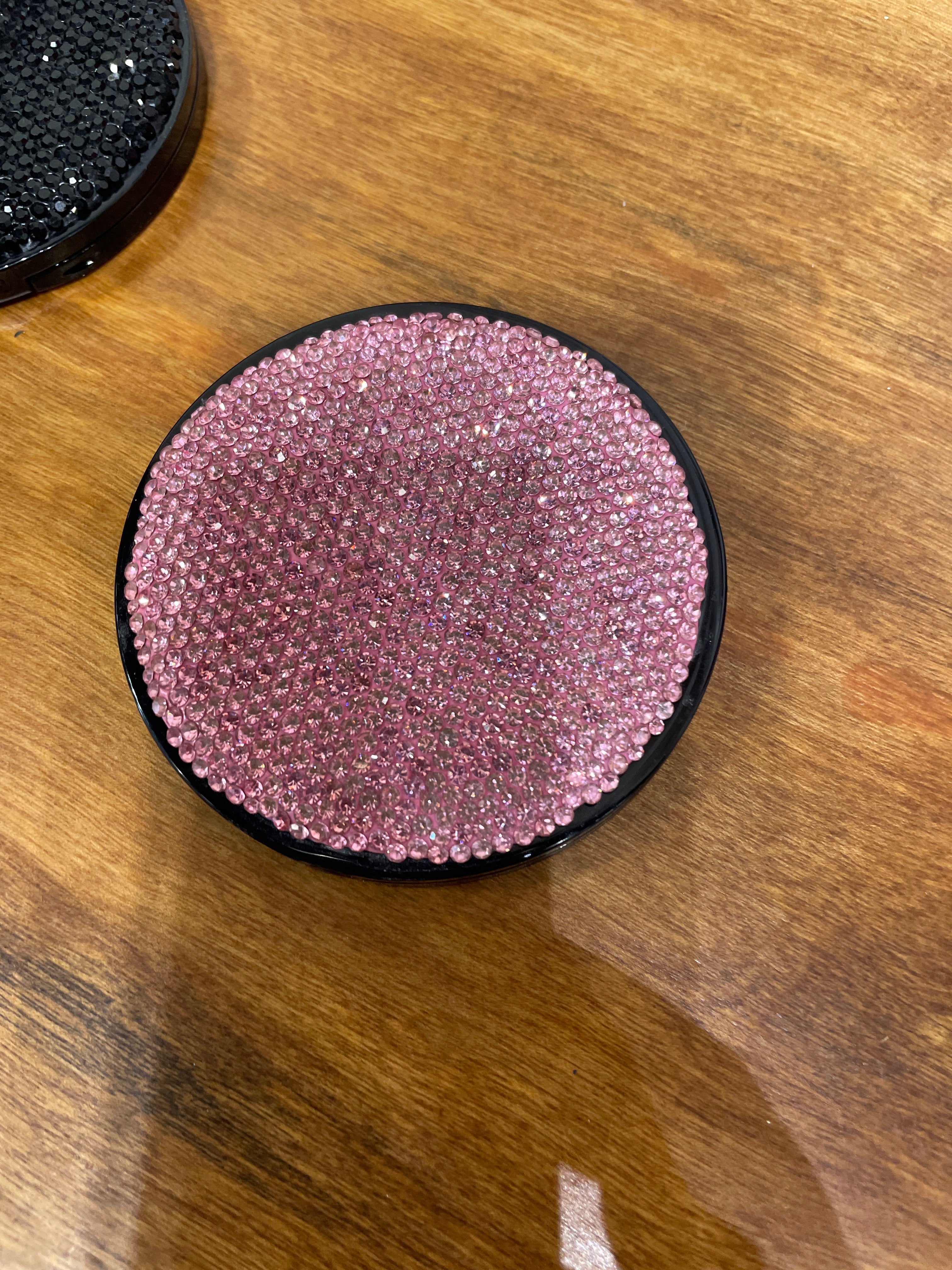 Additional view of Rhinestone Round Compact Mirror from Robin Boutique.