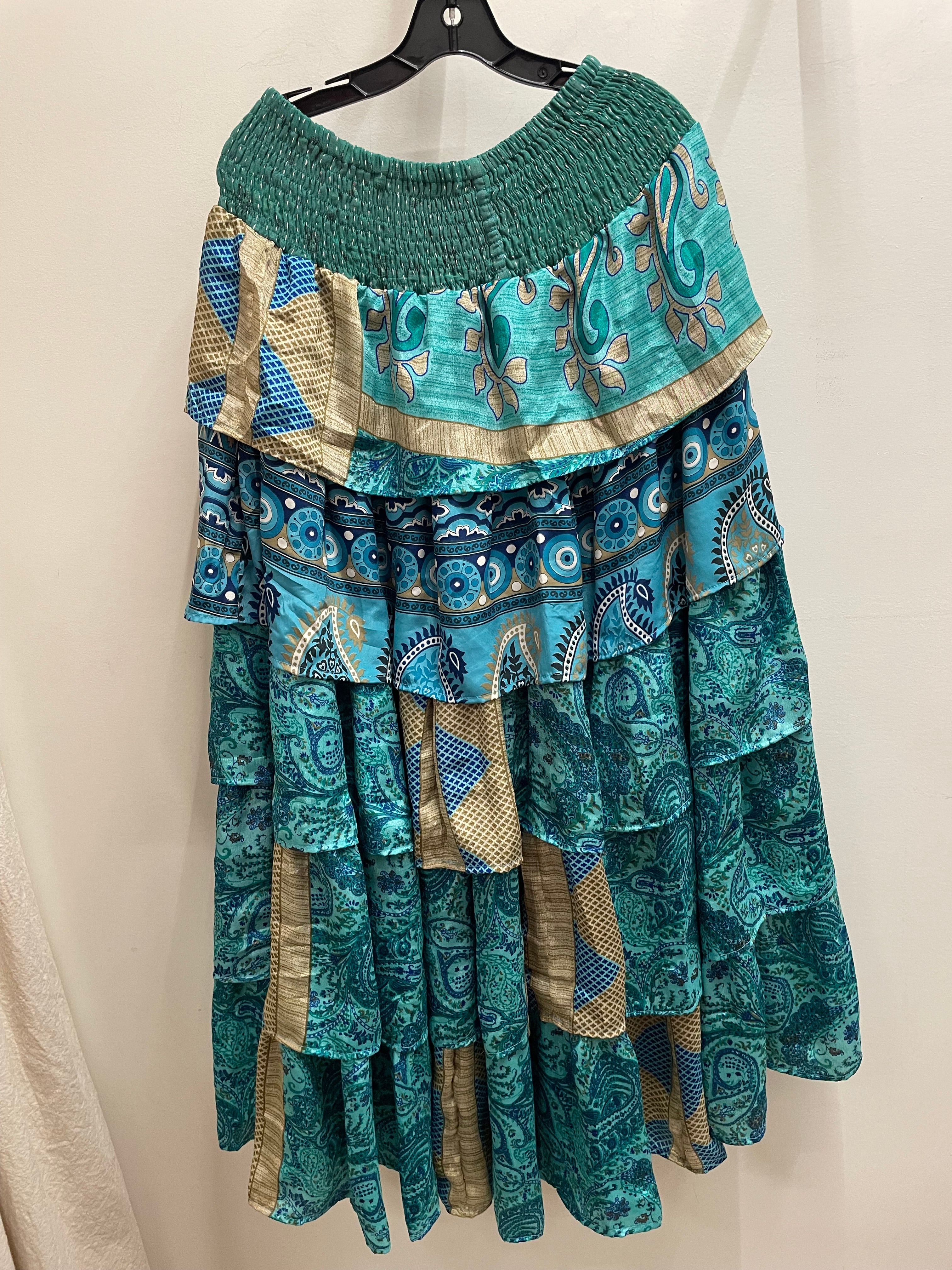 Rasgulla Sari Venus Ruffle Maxi by Kantha Bae Robin Boutique 