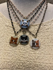 Vintage Cat Cameo Necklace by Gina