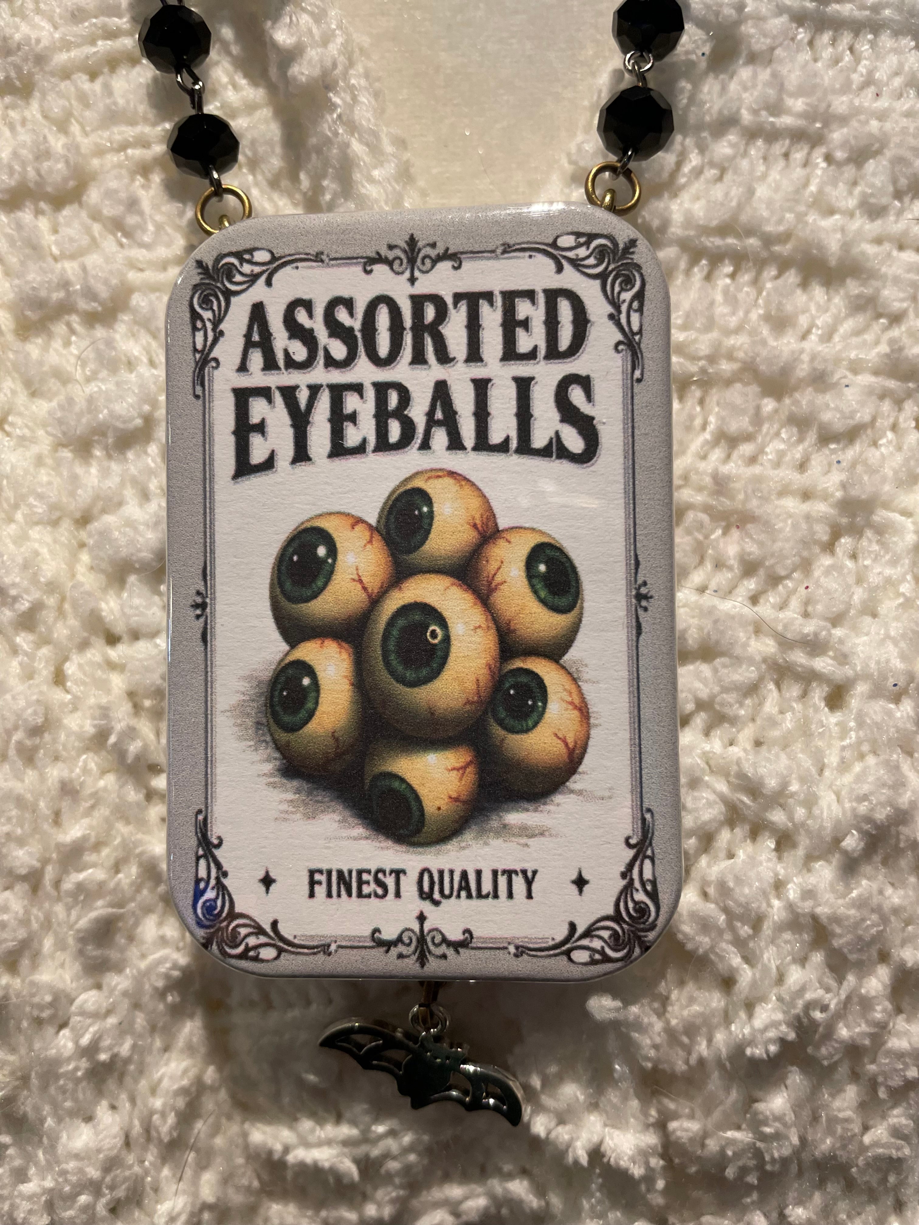 Assorted Eyeballs Button Necklace by Gina
