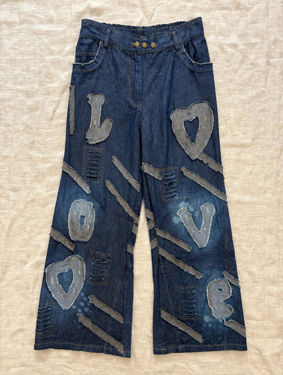 Love Lines Denim Pants by The Paper Lace