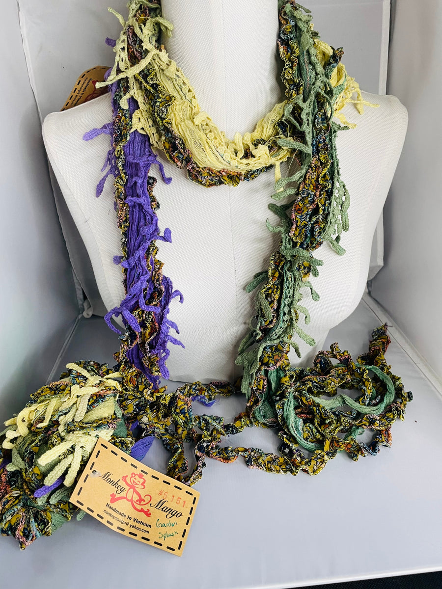 Boho Mixed Tassel Handmade Scarf Necklace