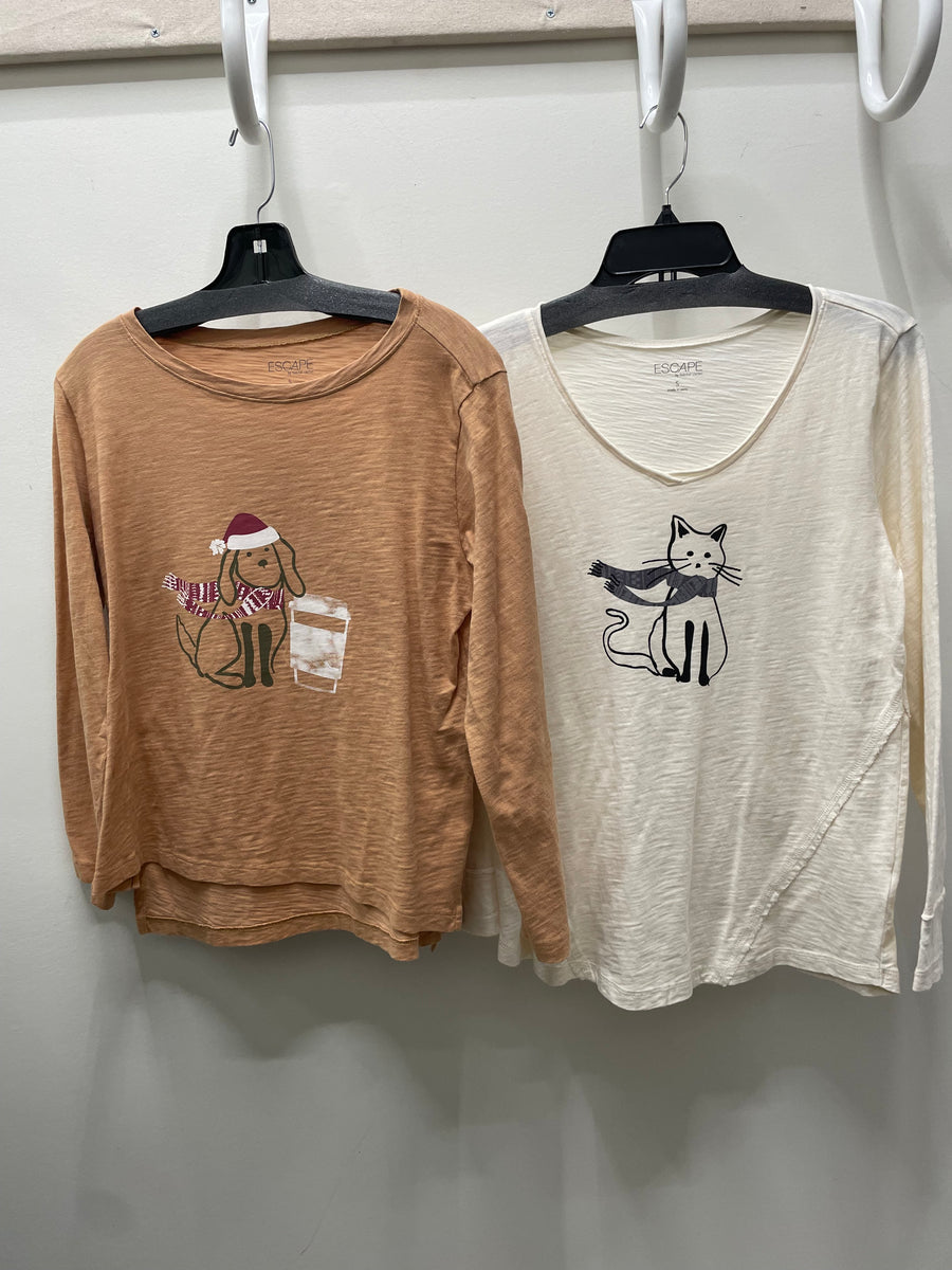 Destination Puppy Step Hem Boxy Tee by Escape