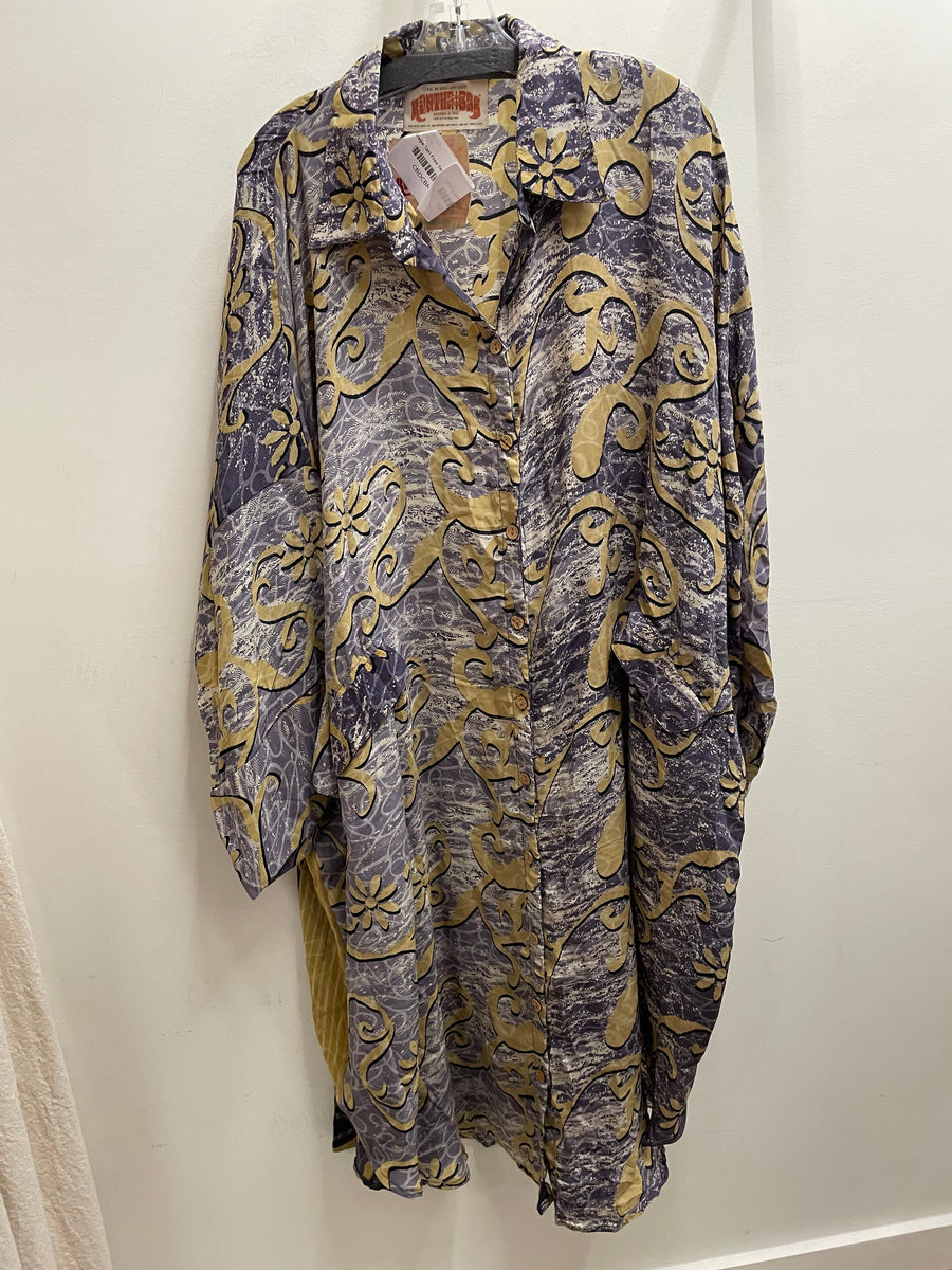 Crepe Sari Free To Be Longsleeve Maxi #121 by Kantha Bae