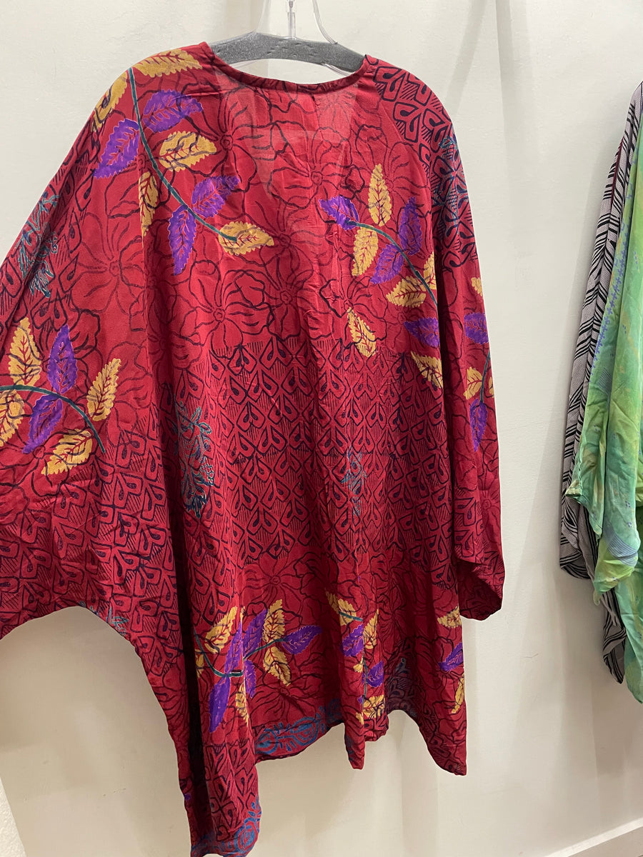 Crepe Sari Gaia Split Tunic #121 by Kantha Bae