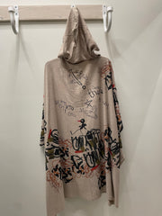 Hooded Kimono in How What? Print by Inoah