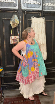 Kantha Sunrise "Vibrant Daisy" Sleeveless Tunic by Jaded Gypsy